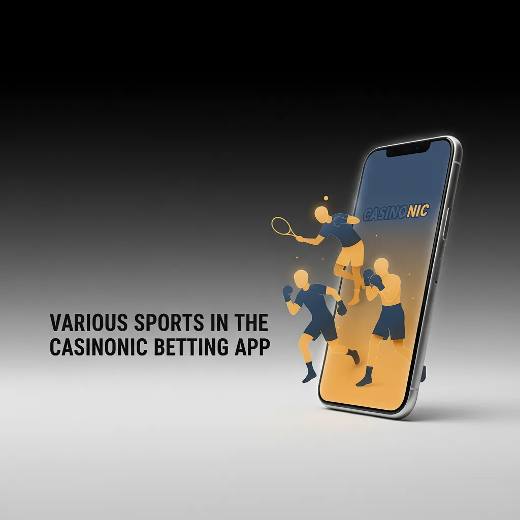 Casinonic app interface with live/line betting, single/accumulator/system options, and sports like AFL, NRL, soccer, eSports.