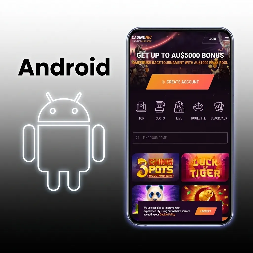 Android app installation guide showing APK download steps for devices with OS 5.0 or higher