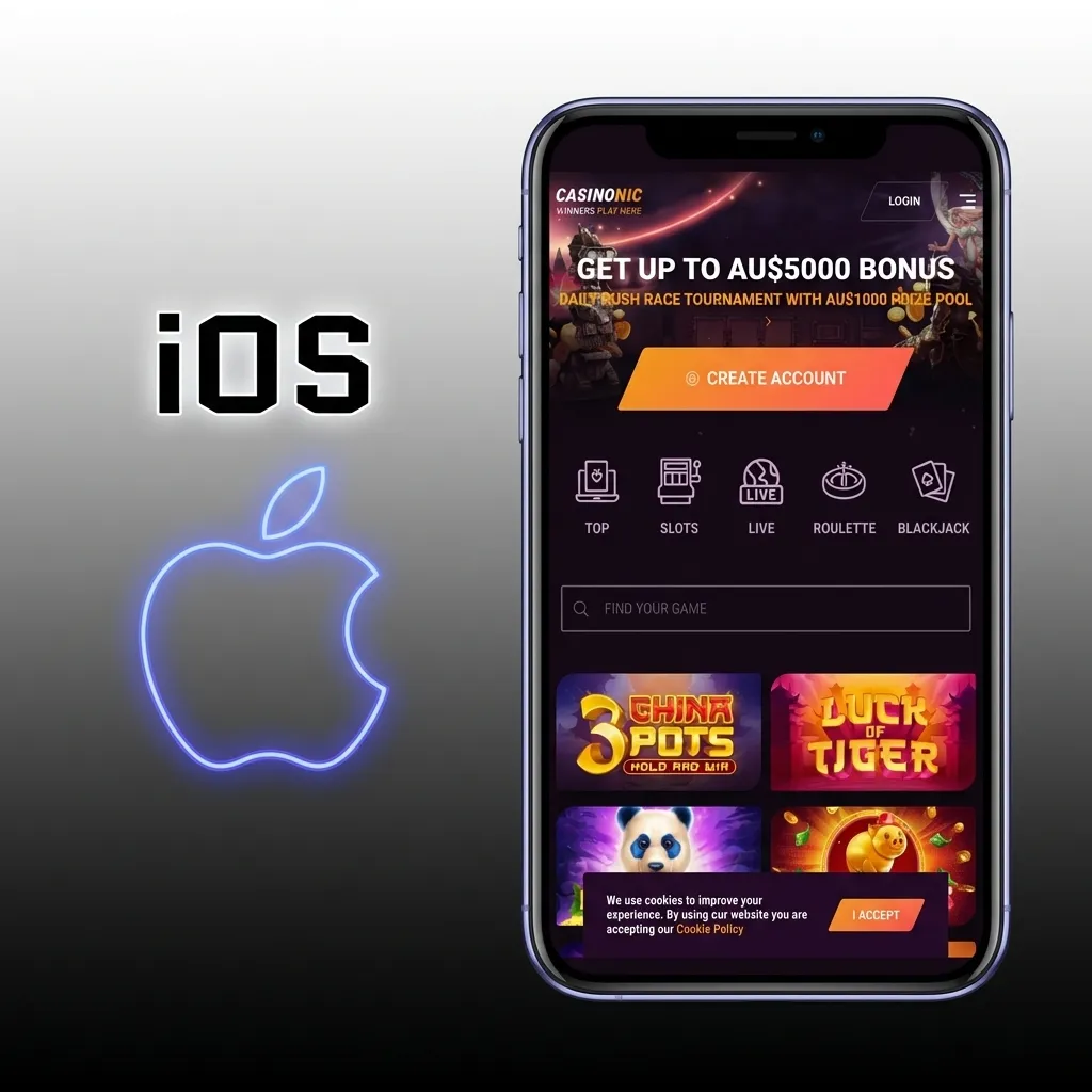iPhone displaying App Store download page for iOS gaming app with Get button highlighted