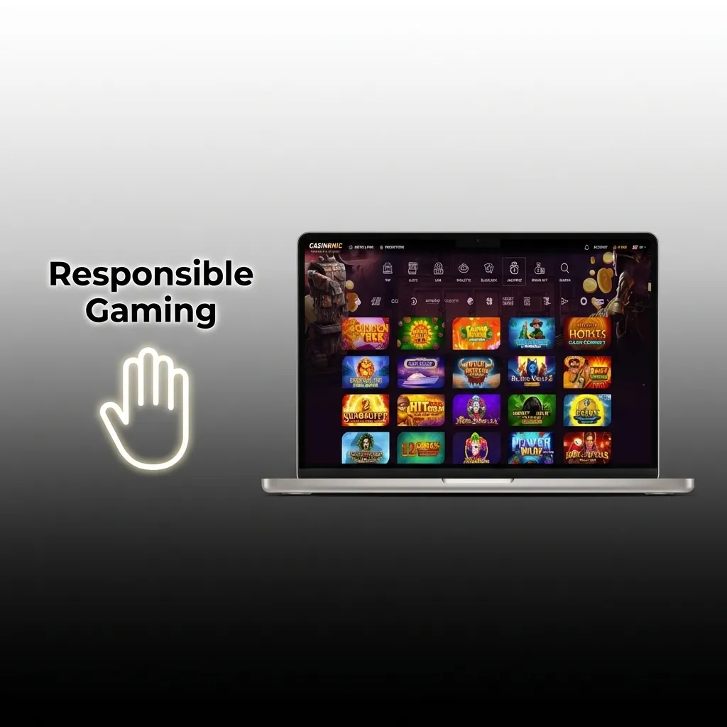 Casinonic responsible gaming tools including deposit limits, self-exclusion options, and support resource links